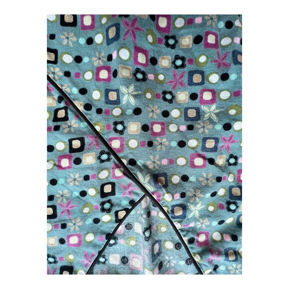 Dickies V Neck Cotton Scrub Top Pockets Womens XS Mulicolor Dots Flowers Nursing - Picture 12 of 14